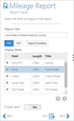 Report fields