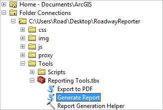 Opening the Generate Report tool