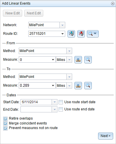 Prepopulated from measure value